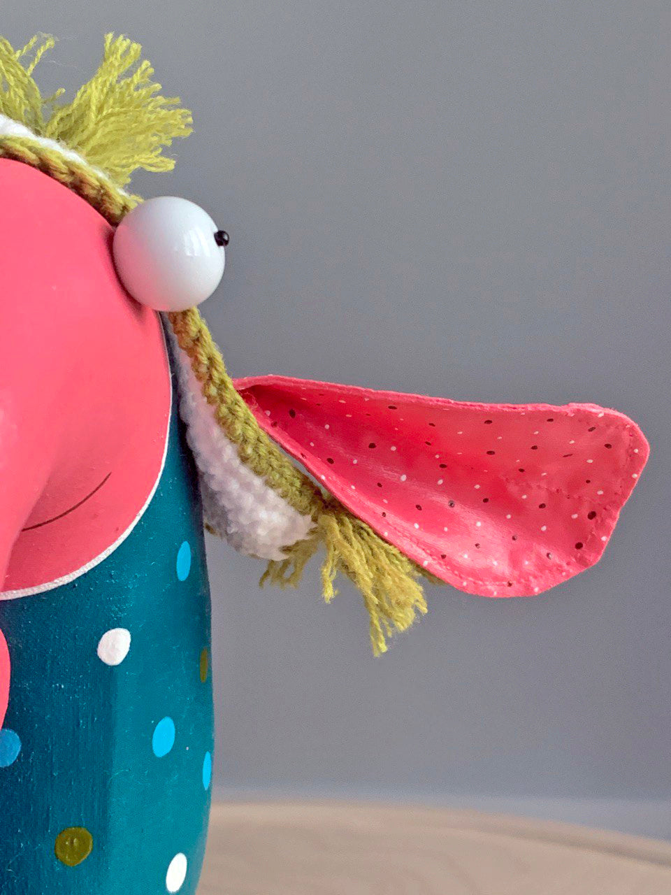 Handmade Elephant in the Knitted Hat, Interior Sculpture | Marlitoyart