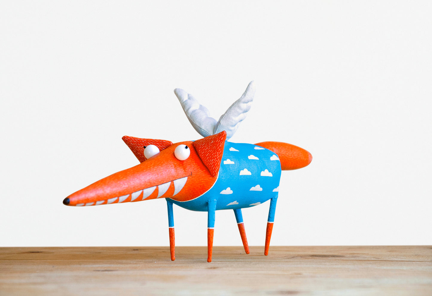 Handmade Fox with Wings , Interior Sculpture - Kids Room Decoration | Marlitoyart