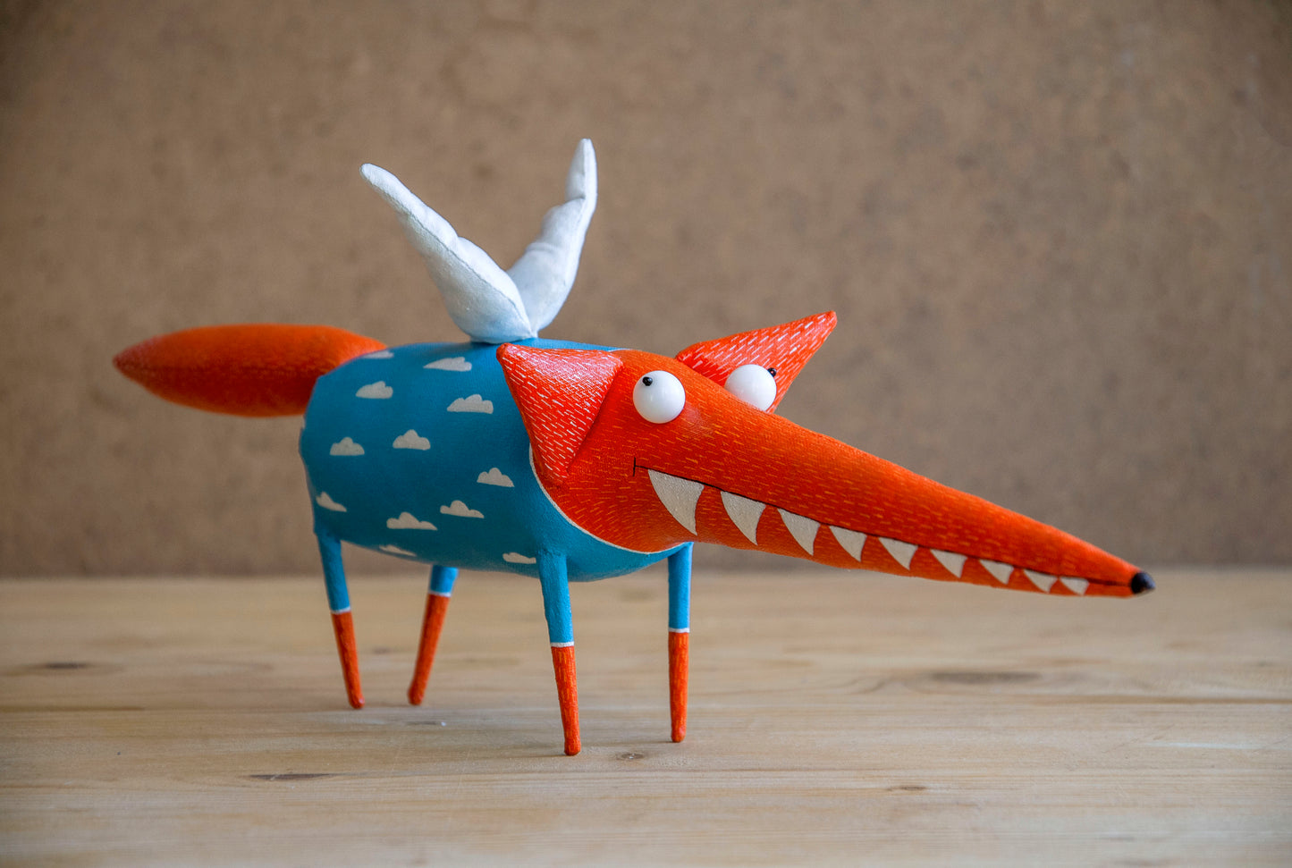 Handmade Fox with Wings , Interior Sculpture - Kids Room Decoration | Marlitoyart