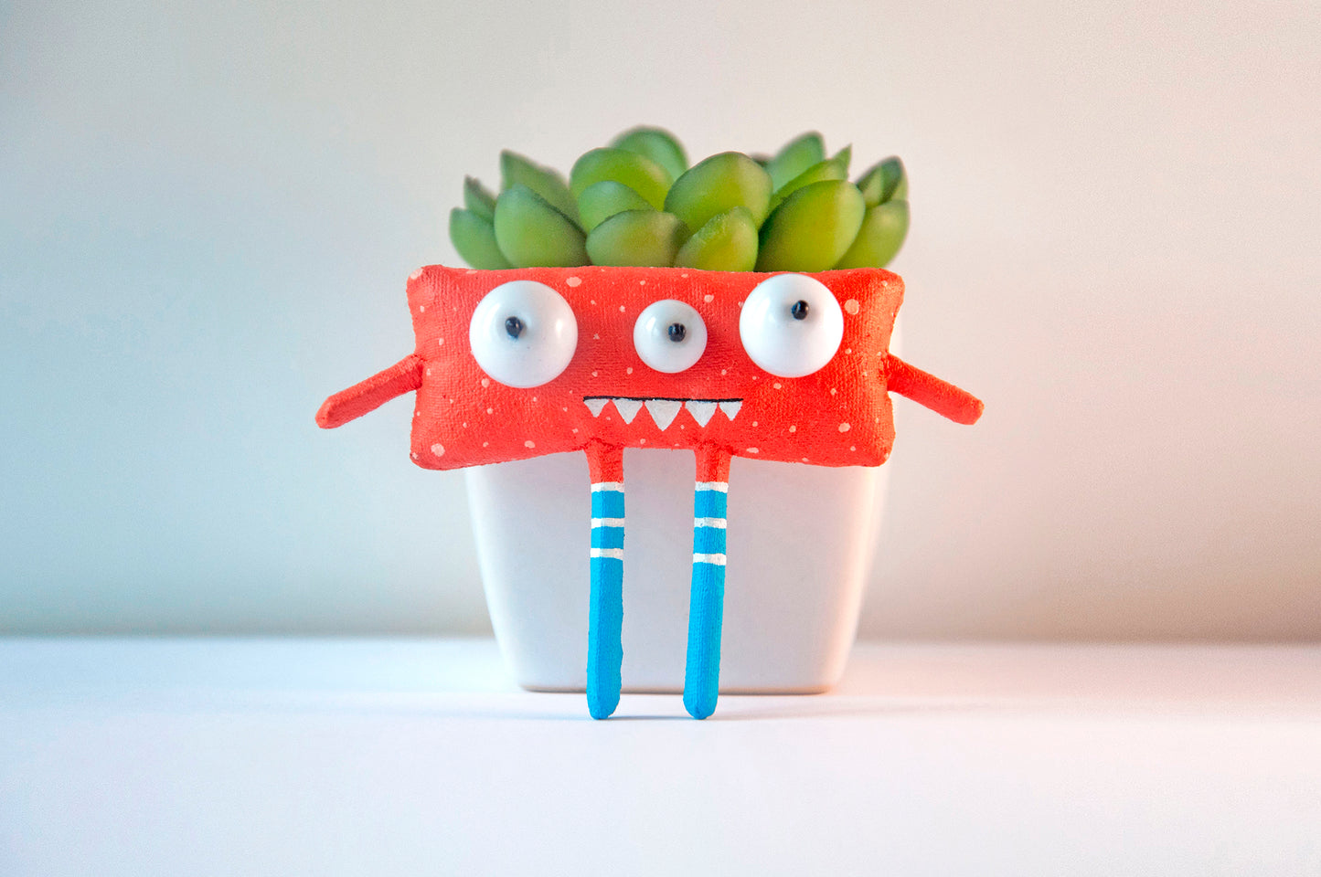 Handmade Little Monster Bob, Brooch | Marlitoyart