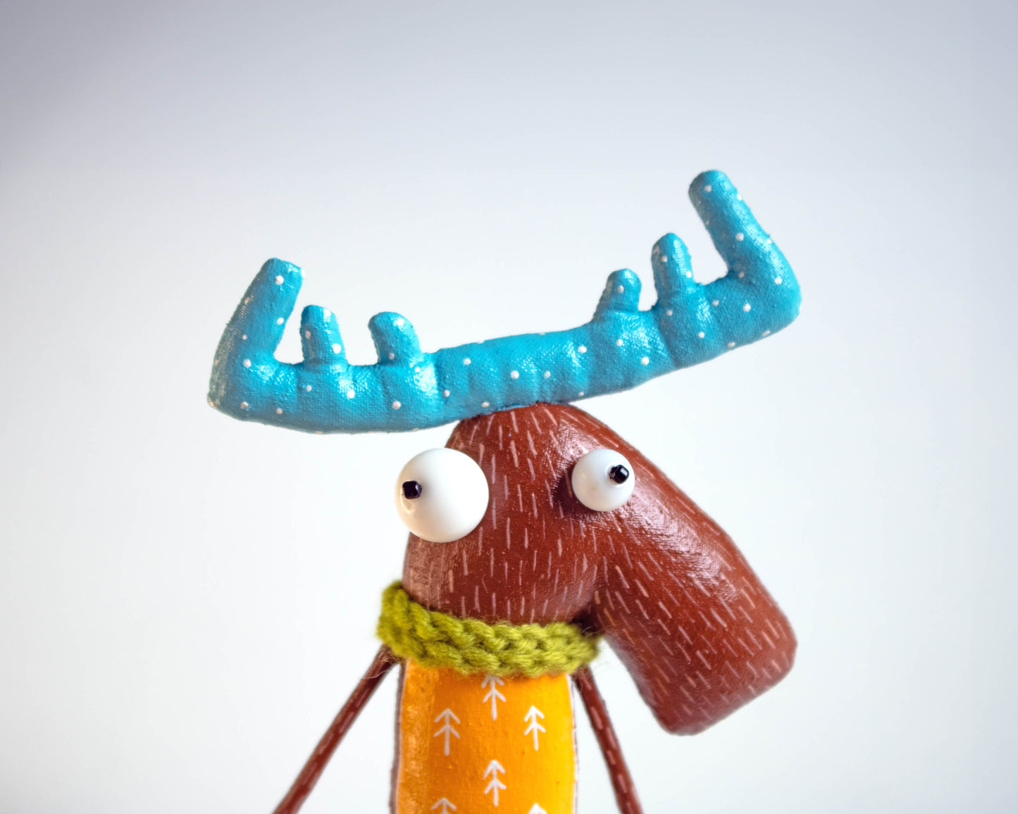 Albert the moose Collectible Handcrafted interior toy, Gift by Marlitoyart
