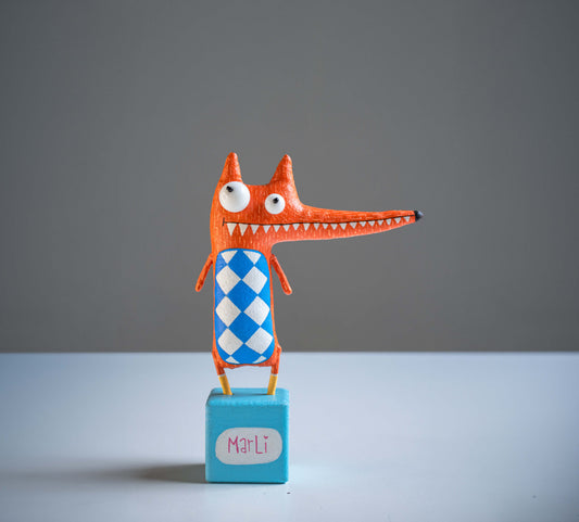 Molly the sweet tooth Fox – Collectible Interior toy  Handcrafted Gift by Marlitoyart