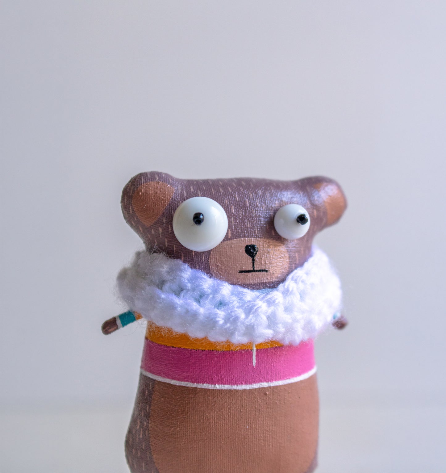 Bernard the Bear , Collectible Christmas interior handcrafted toy by Marlitoyart