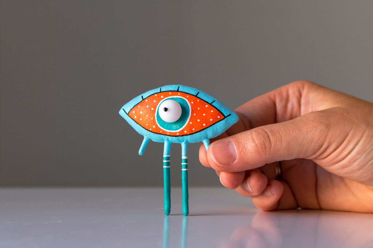 Handmade Cheerful Eye , Unique Brooch - Autumn Fashion | Marlitoyart