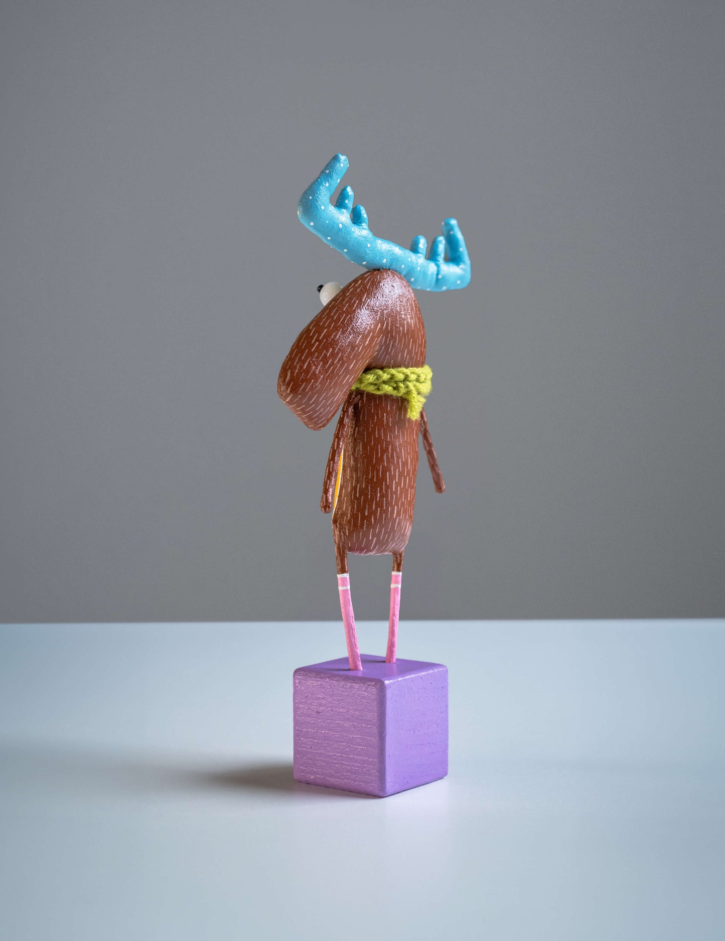 Albert the moose Collectible Handcrafted interior toy, Gift by Marlitoyart