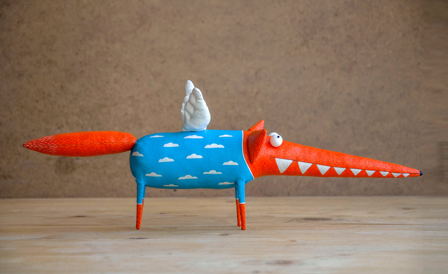 Handmade Fox with Wings , Interior Sculpture - Kids Room Decoration | Marlitoyart