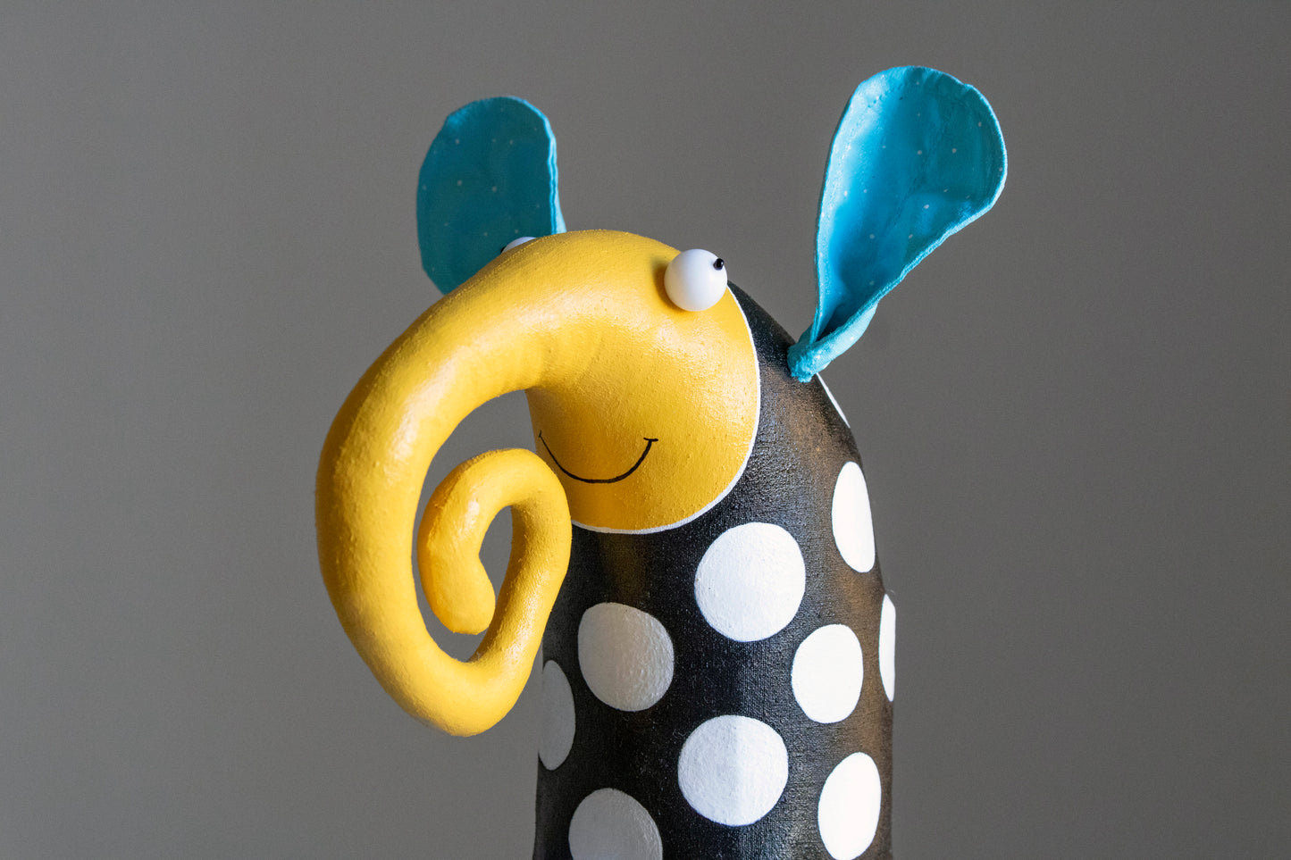 Handmade Yellow Elephant Interior Sculpture - Art for Home | Marlitoyart