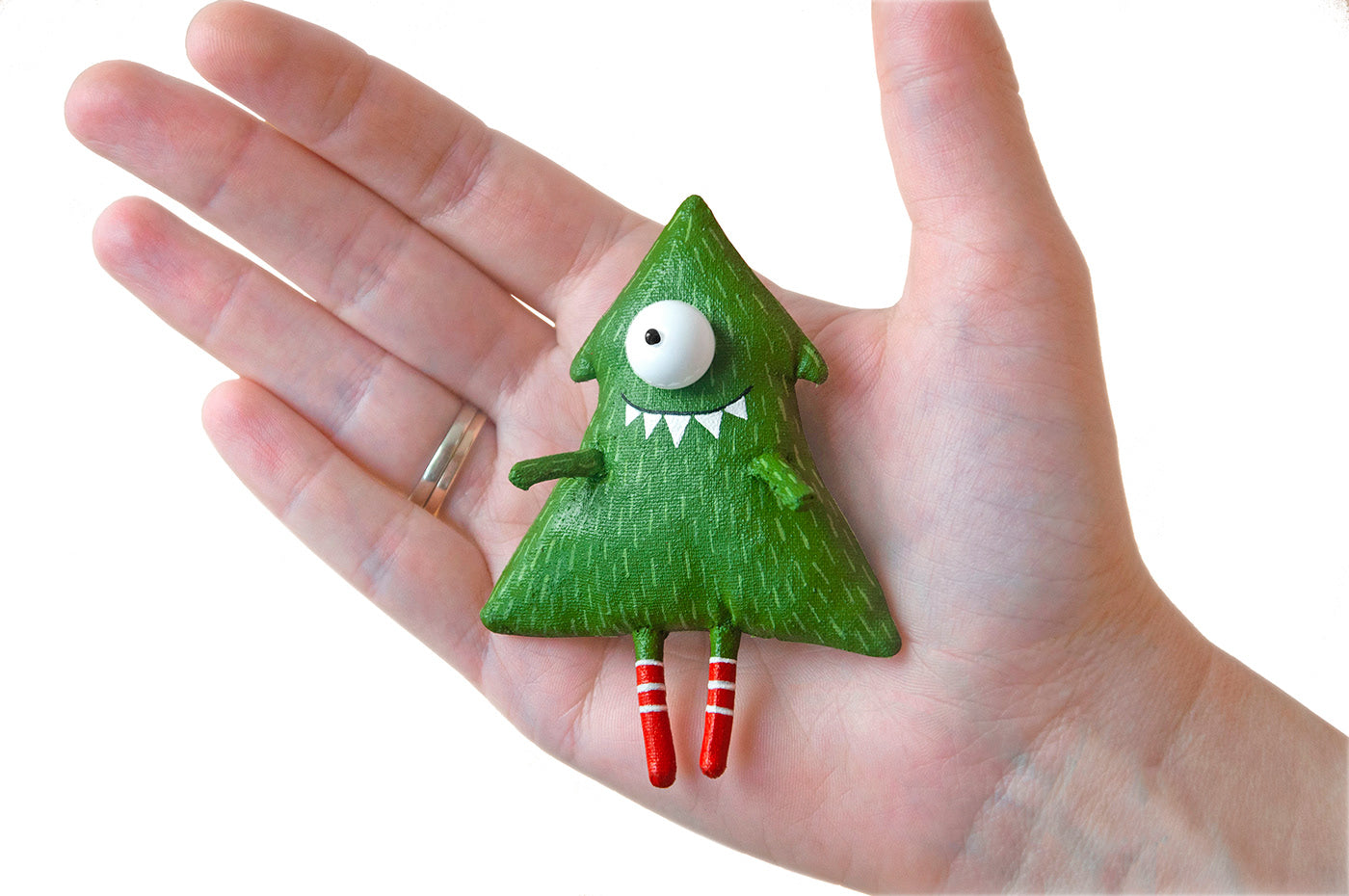 Handmade Christmas Tree Brooch - Unique Gift | Marlitoyart