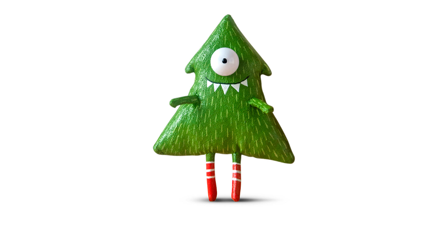 Handmade Christmas Tree Brooch - Unique Gift | Marlitoyart