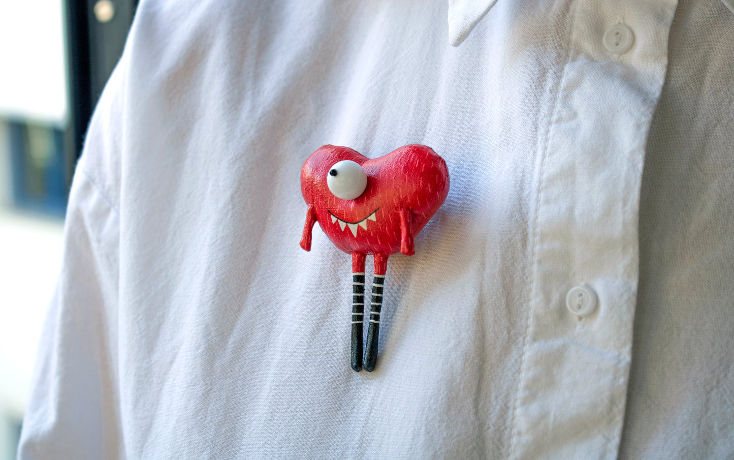 Handmade Little Heart Brooch - Unique Present | Marlitoyart