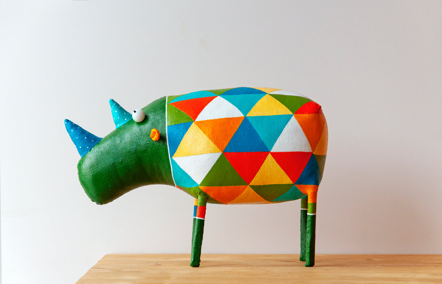 Handmade Pet Rhino Interior Sculpture - Art for Home | Marlitoyart