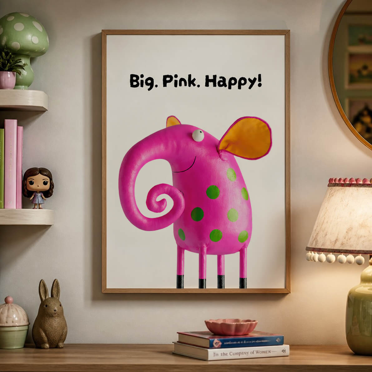 Big.Pink. Happy! Digital Art Download
