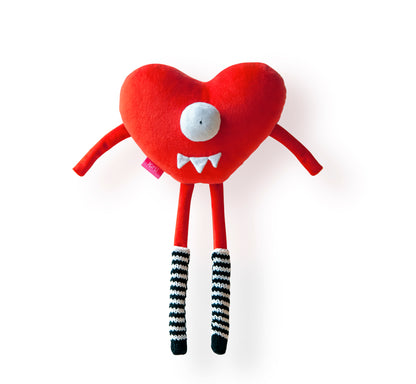 Handmade Plush Heart in the Knitted Socks -Toy for Kids | Marlitoyart