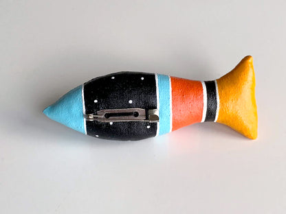 Handmade Curious Fish, Brooch - Summer Fashion | Marlitoyart