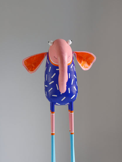 Elephant Sculpture Hugo Whimsical Art Object for Home Decor