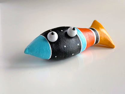 Handmade Curious Fish, Brooch - Summer Fashion | Marlitoyart