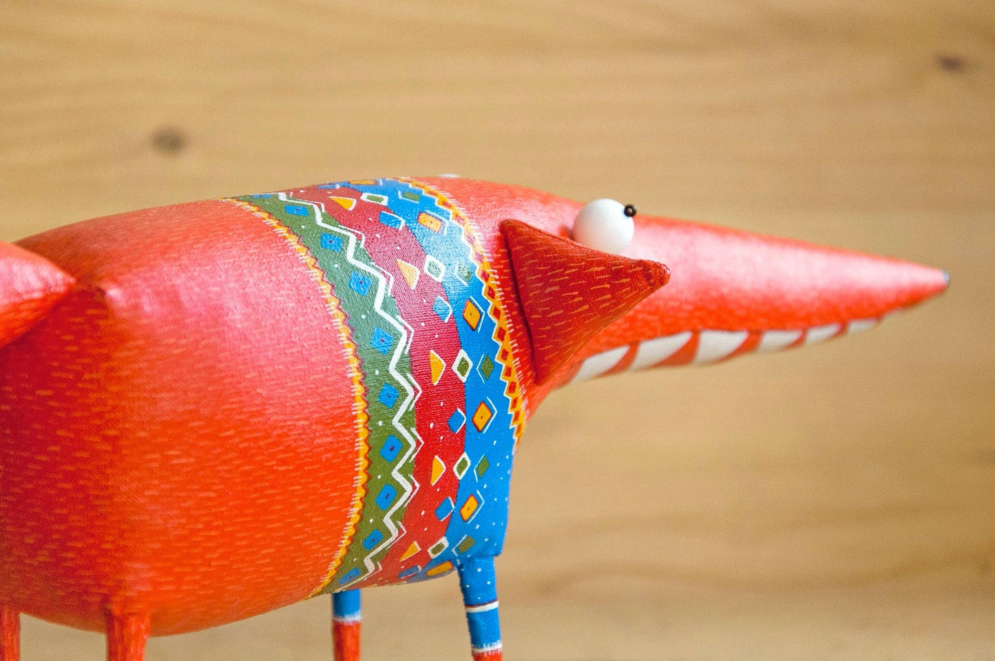 Handmade Interior Sculpture, Well-Fed  Fox, Collectible  Toy by Marlitoyart