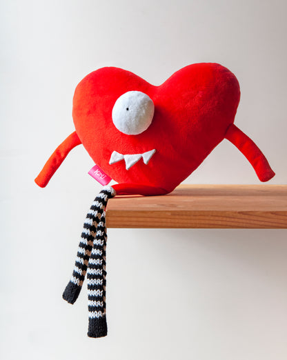 Handmade Plush Heart in the Knitted Socks -Toy for Kids | Marlitoyart