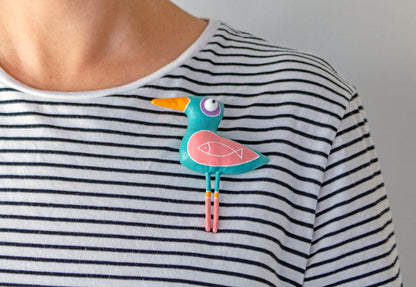 Handmade Seagull, Bird - Brooch | Marlitoyart