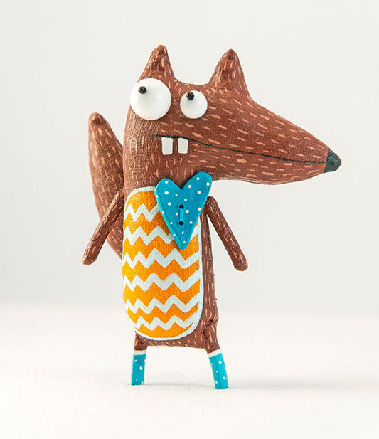 Handmade Smart Squirrel, Brooch - Unique Gift | Marlitoyart