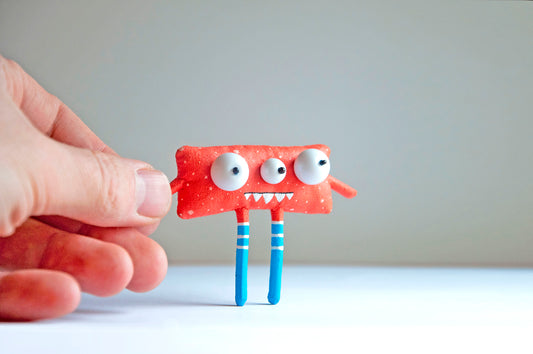 Handmade Little Monster Bob, Brooch | Marlitoyart