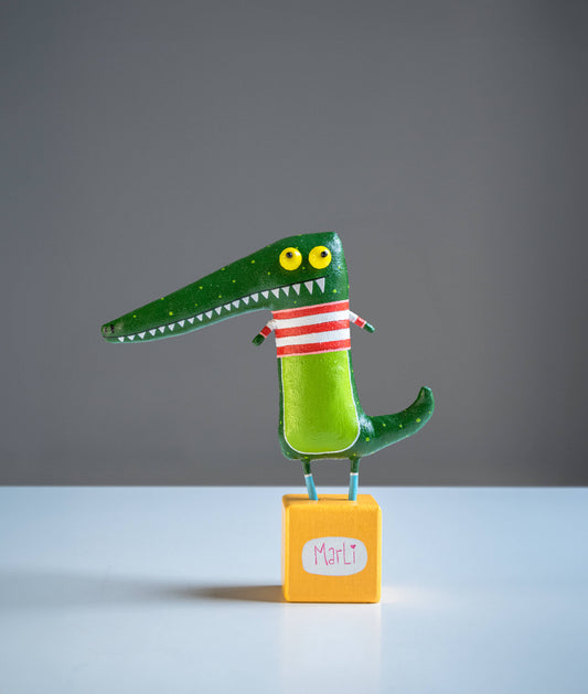 Louis the alligator– Collectible Handcrafted Gift by Marlitoyart