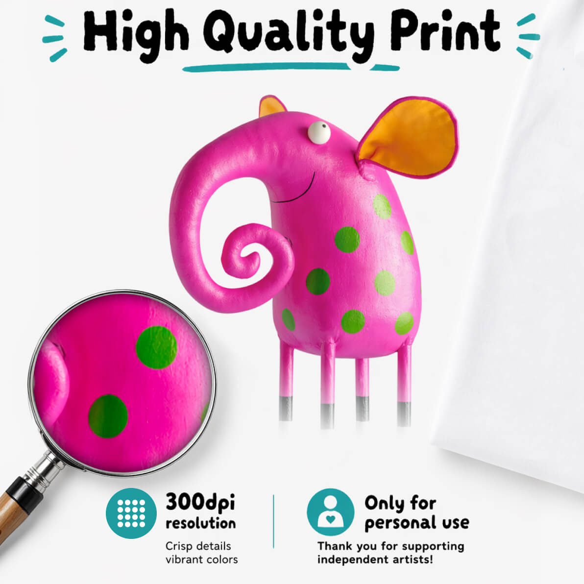 Big.Pink. Happy! Digital Art Download