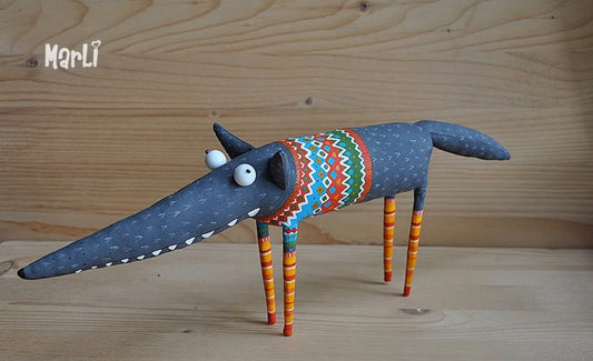 Autumn Wolf – Handmade Art Toy by MarliToyArt