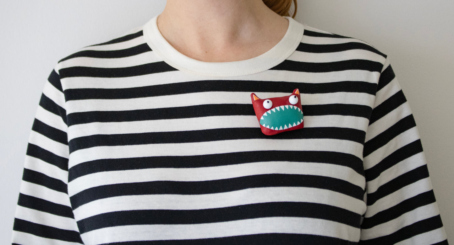 Handmade Cat’s Head , brooch - Summer Fashion | Marlitoyart