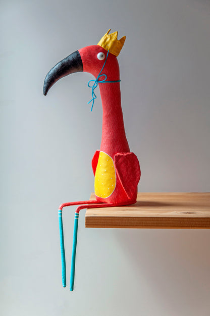 Flamingo, handmade interior toy