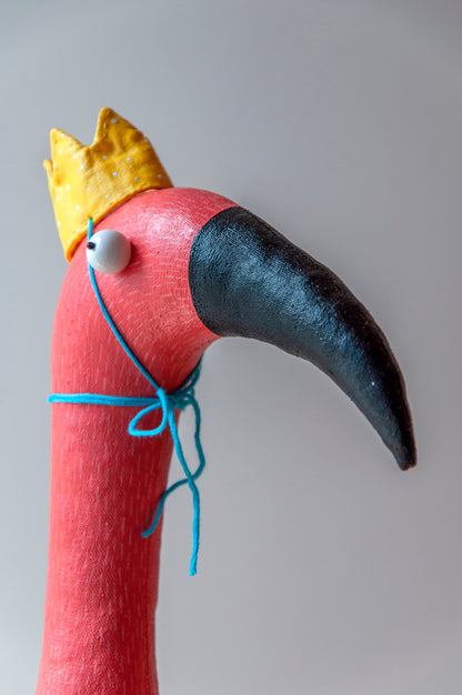 Flamingo, handmade interior toy
